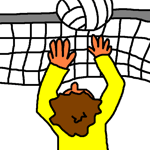 playing volleyball